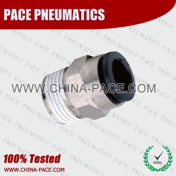 Male Straight Brass Body Push In Fittings With Plastic Sleeve, Nickel Plated Brass Push in Fittings